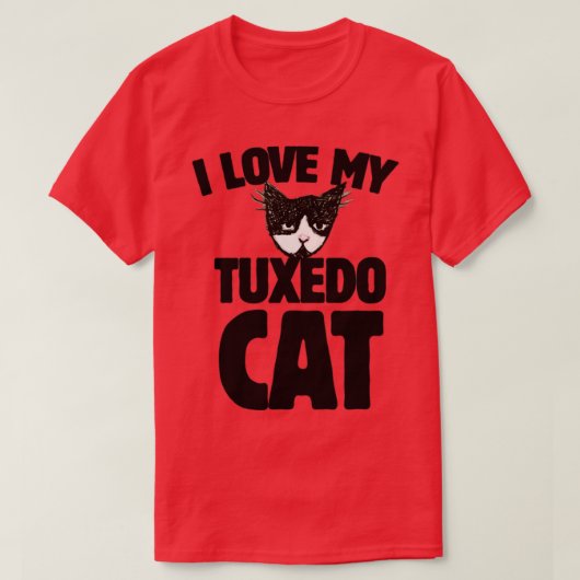 タキシード猫が大好き Tシャツ (デザイン正面)