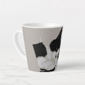 タキシード猫が寒い カフェラテマグ (左アングル)