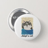 タキシード猫が猫のプロモーションピンを採用 缶バッジ (正面&裏面)
