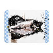 タキシード猫が黒猫と白猫を愛する マグネット (横)