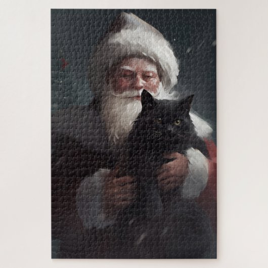 タキシード猫とサンタクロースのクリスマス ジグソーパズル (縦)