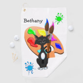 タキシード猫とパレ絵を描ット ゴルフタオル (インサイチュ)