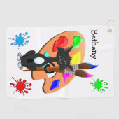 タキシード猫とパレ絵を描ット ゴルフタオル (横)