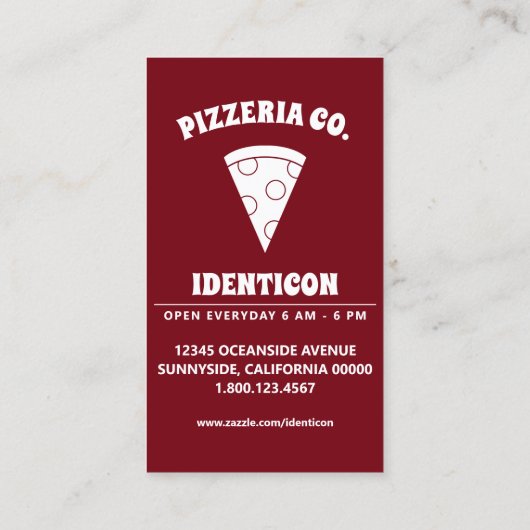 タキシード猫とピザ 名刺 (裏面)