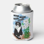タキシード猫とユリ |感動的引用文 缶クーラー (缶正面)