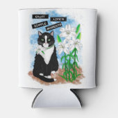 タキシード猫とユリ |感動的引用文 缶クーラー (正面)