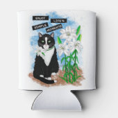 タキシード猫とユリ |感動的引用文 缶クーラー (裏面)