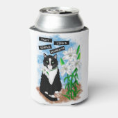 タキシード猫とユリ |感動的引用文 缶クーラー (缶裏面)