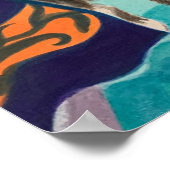 タキシード猫と刺繍入りのカーテン ポスター (角)