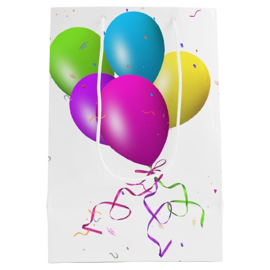 タキシード猫と甘い16気球ミディアム抱き枕 ミディアムペーパーバッグ (裏面)