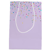 タキシード猫と紙吹雪誕生日風船 ミディアムペーパーバッグ (裏面)