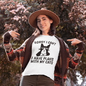 タキシード猫とTシャツで予定が立てなくて申し訳ない Tシャツ