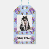 タキシード猫に愛される黒猫と白猫の少女 ギフトタグ (正面)