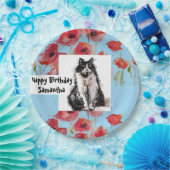 タキシード猫に愛される黒猫と白猫の少女 ペーパープレート (パーティー)