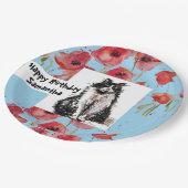 タキシード猫に愛される黒猫と白猫の少女 ペーパープレート (アングル)