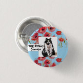 タキシード猫に愛される黒猫と白猫の少女 缶バッジ (正面&裏面)