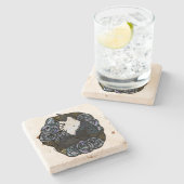 タキシード猫のアートワーク ストーンコースター (横)