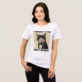 タキシード猫のキス 楽しいTシャツ トライブレンドTシャツ (正面全面)
