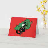 タキシード猫のクリスマスツリー カード (黄色い花)