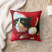 タキシード猫のクリスマスピローの桃 クッション (ブランケット)