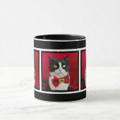 タキシード猫のクリスマスマグカップ マグカップ (中央)
