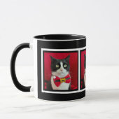 タキシード猫のクリスマスマグカップ マグカップ (左)