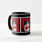 タキシード猫のクリスマスマグカップ マグカップ (正面左)