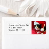 タキシード猫のクリスマス住所 シール (インサイチュ)