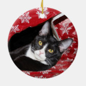 タキシード猫のクリスマス セラミックオーナメント (裏面)