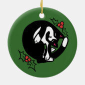 タキシード猫のクリスマス セラミックオーナメント (裏面)