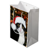 タキシード猫のクリスマス ミディアムペーパーバッグ (正面アングル)
