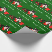 タキシード猫のクリスマス ラッピングペーパー (角)