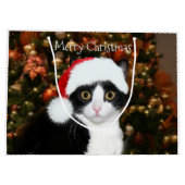 タキシード猫のクリスマス ラージペーパーバッグ (裏面)