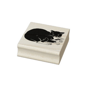 タキシード猫のスタンプ ラバースタンプ