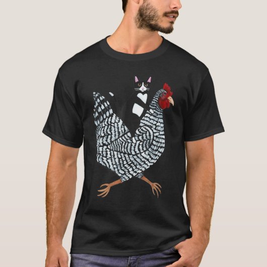 タキシード猫のニワトリの面白画像 Tシャツ (正面)