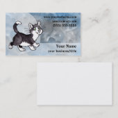 タキシード猫の名刺-青および灰色 名刺 (正面/裏面)