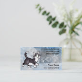 タキシード猫の名刺-青および灰色 名刺 (スタンド正面)