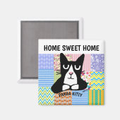 タキシード猫の掛け布団、パンダ子猫磁石 マグネット (正面/裏面)