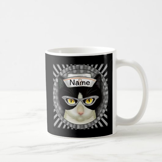 タキシード猫の看護師 コーヒーマグカップ (右)