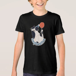 タキシード猫の誕生日おめでとう Stay Pawsitive ユース用トリブレンドTシャツ トライブレンドＴシャツ