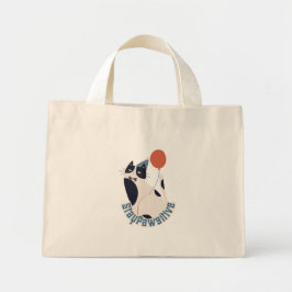 タキシード猫の誕生日パーティー ミニトートバッグ Stay Pawsitive