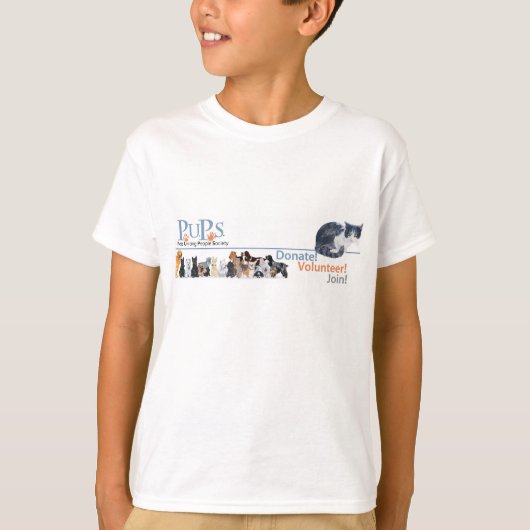 タキシード猫のPUPsロゴグッズ Tシャツ (正面)