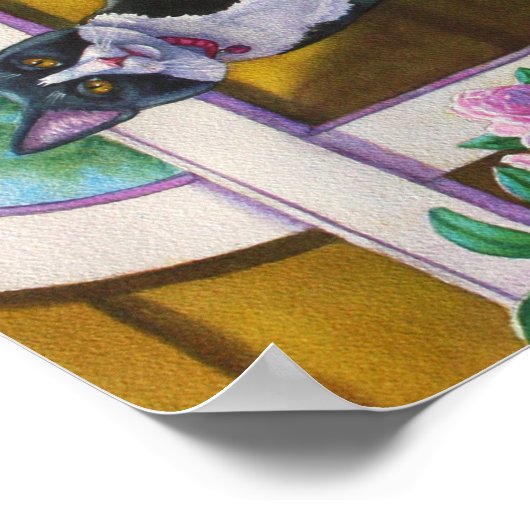 タキシード猫はしご ポスター (角)