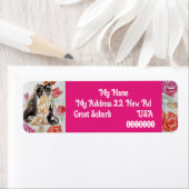 タキシード猫アート差出人住所ラベル ラベル (インサイチュ)