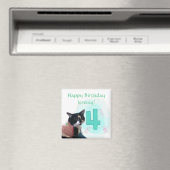 タキシード猫エージュフォーハッピーバースデー磁石 マグネット (インサイチュ (食洗機))