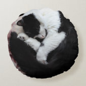 タキシード猫キティ猫の白黒猫 ラウンドクッション (裏面)