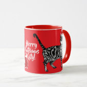 タキシード猫キャッメリーサスレッドクリスマスマグカップ マグカップ (正面右)