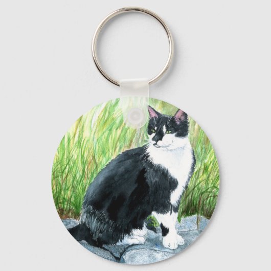 タキシード猫キーチェーン キーホルダー (正面)