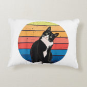 タキシード猫ギフトレトロの色 – 動物愛好家 アクセントクッション (裏面)