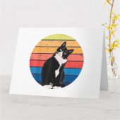 タキシード猫ギフトレトロの色 – 動物愛好家 カード (黄色い花)